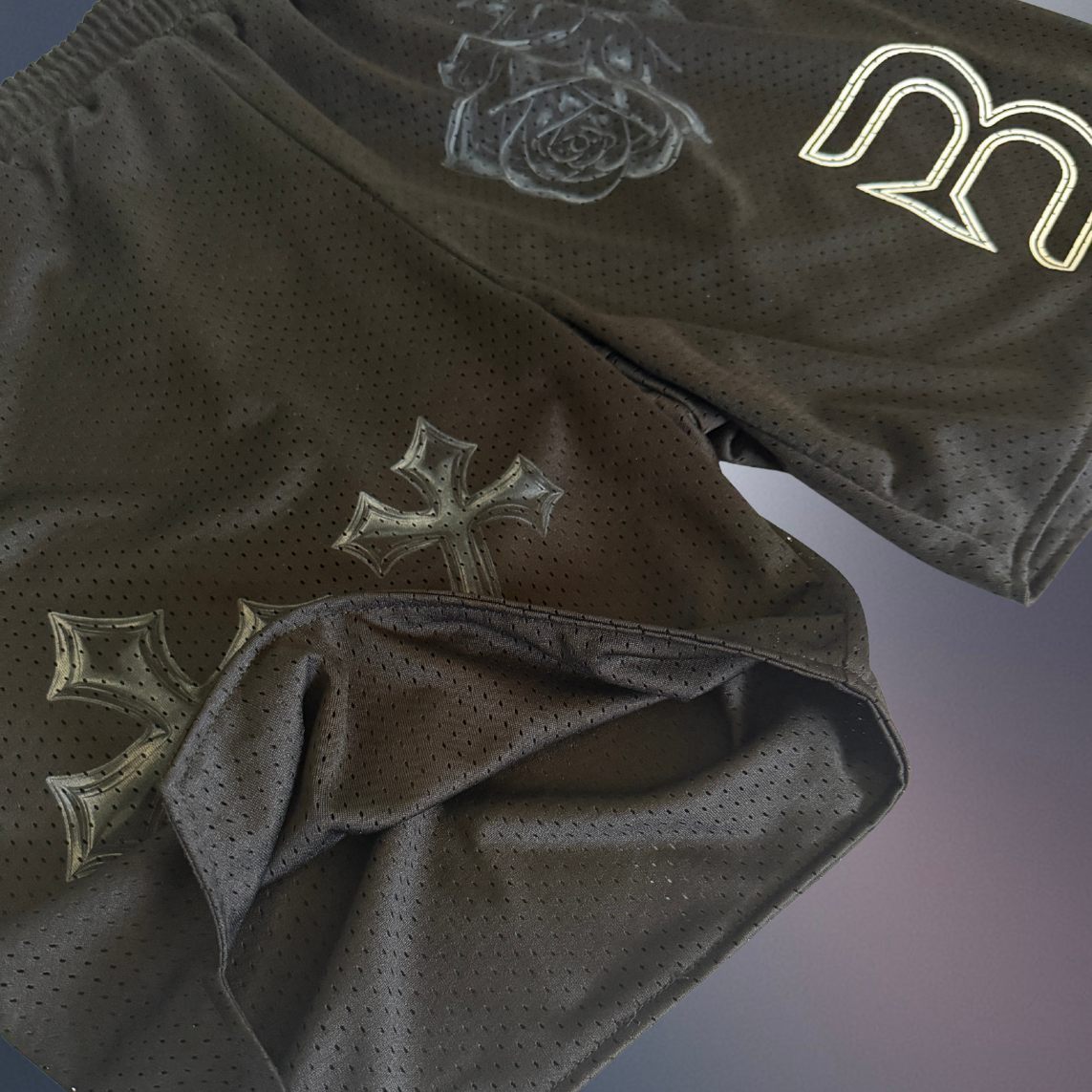 Chrome Rose Mesh Shorts