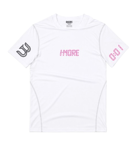 0:01 Compression Tee in White/Pink
