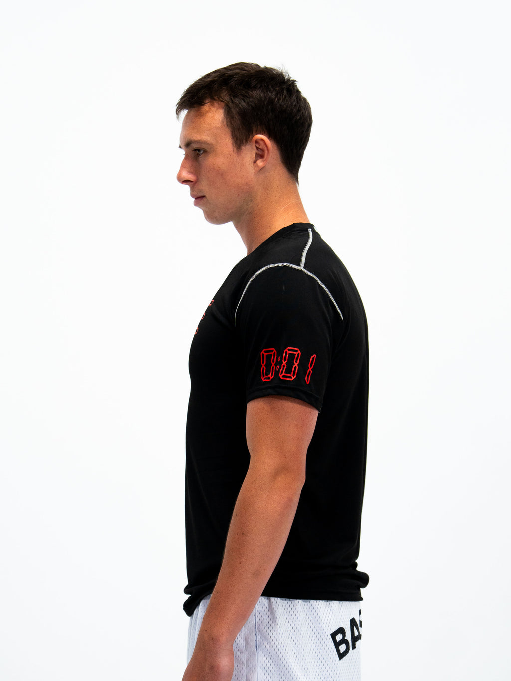0:01 Compression Tee in Black/Red