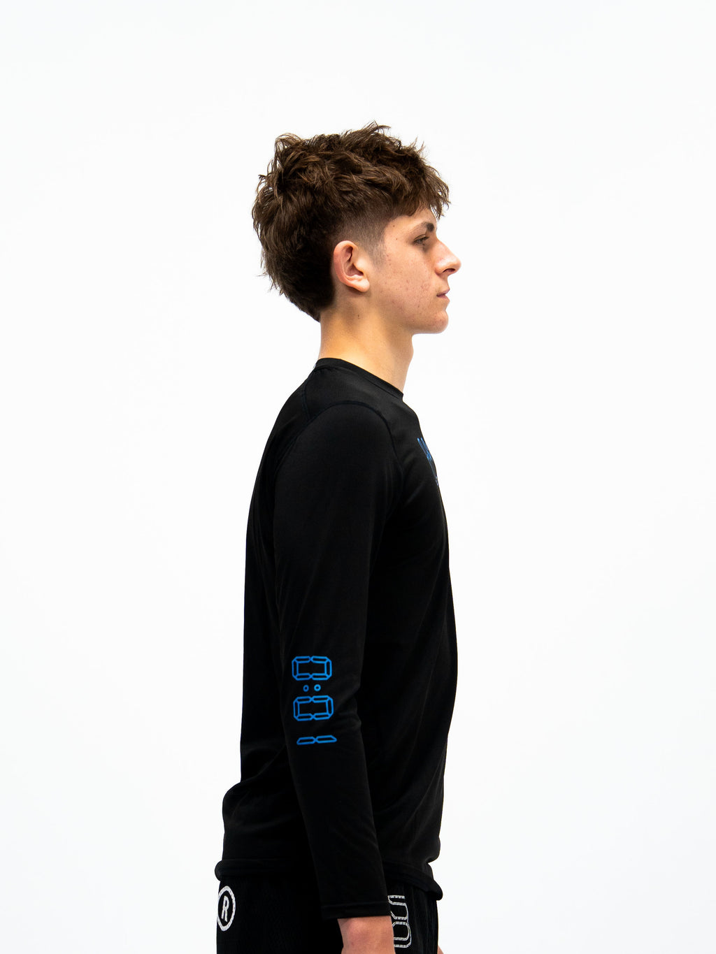0:01 Compression Full Slevee in Black/Blue