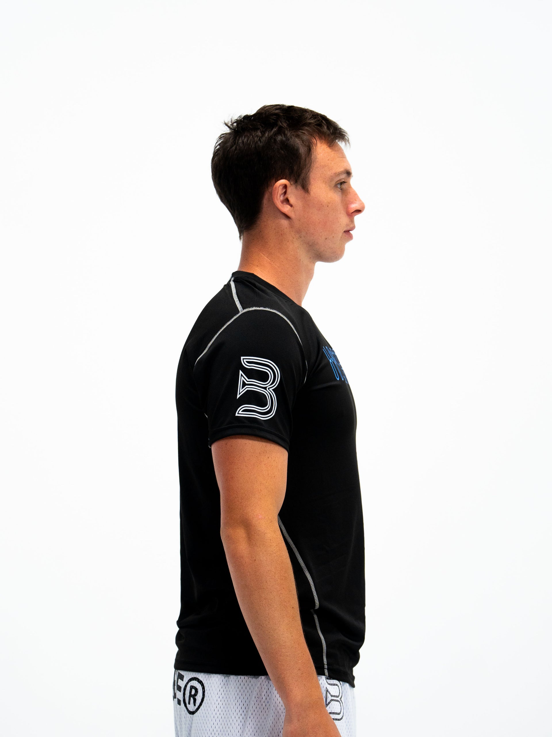 0:01 Compression Tee in Black/Blue