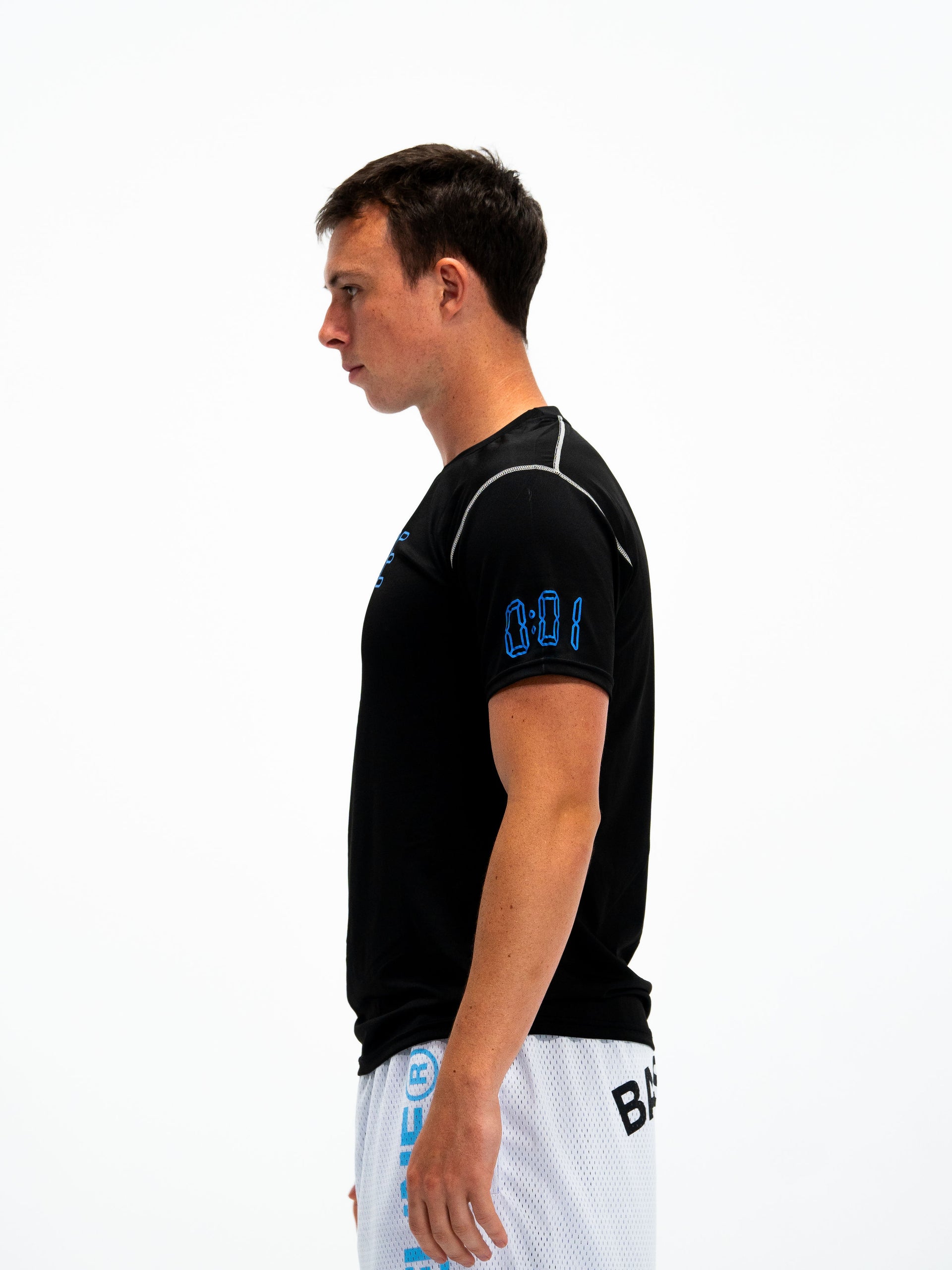 0:01 Compression Tee in Black/Blue
