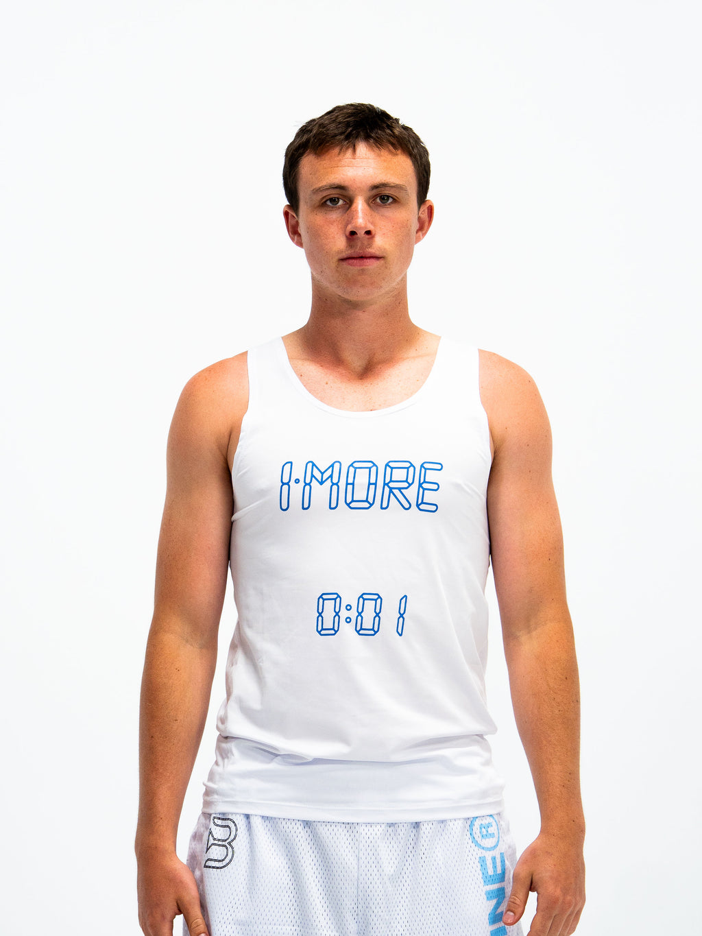 0:01 Compression Sleeveless in White/Blue
