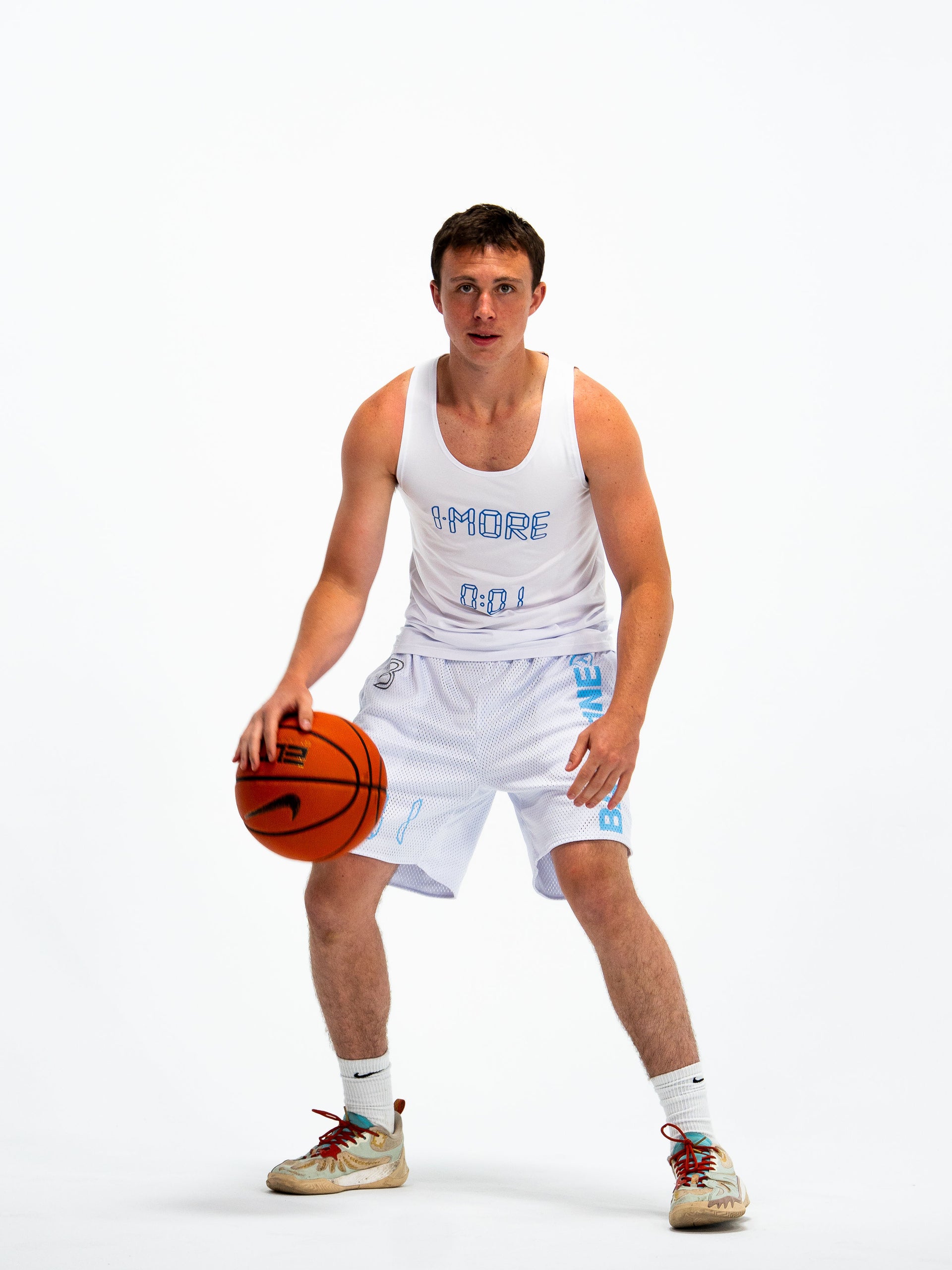 0:01 Compression Sleeveless in White/Blue
