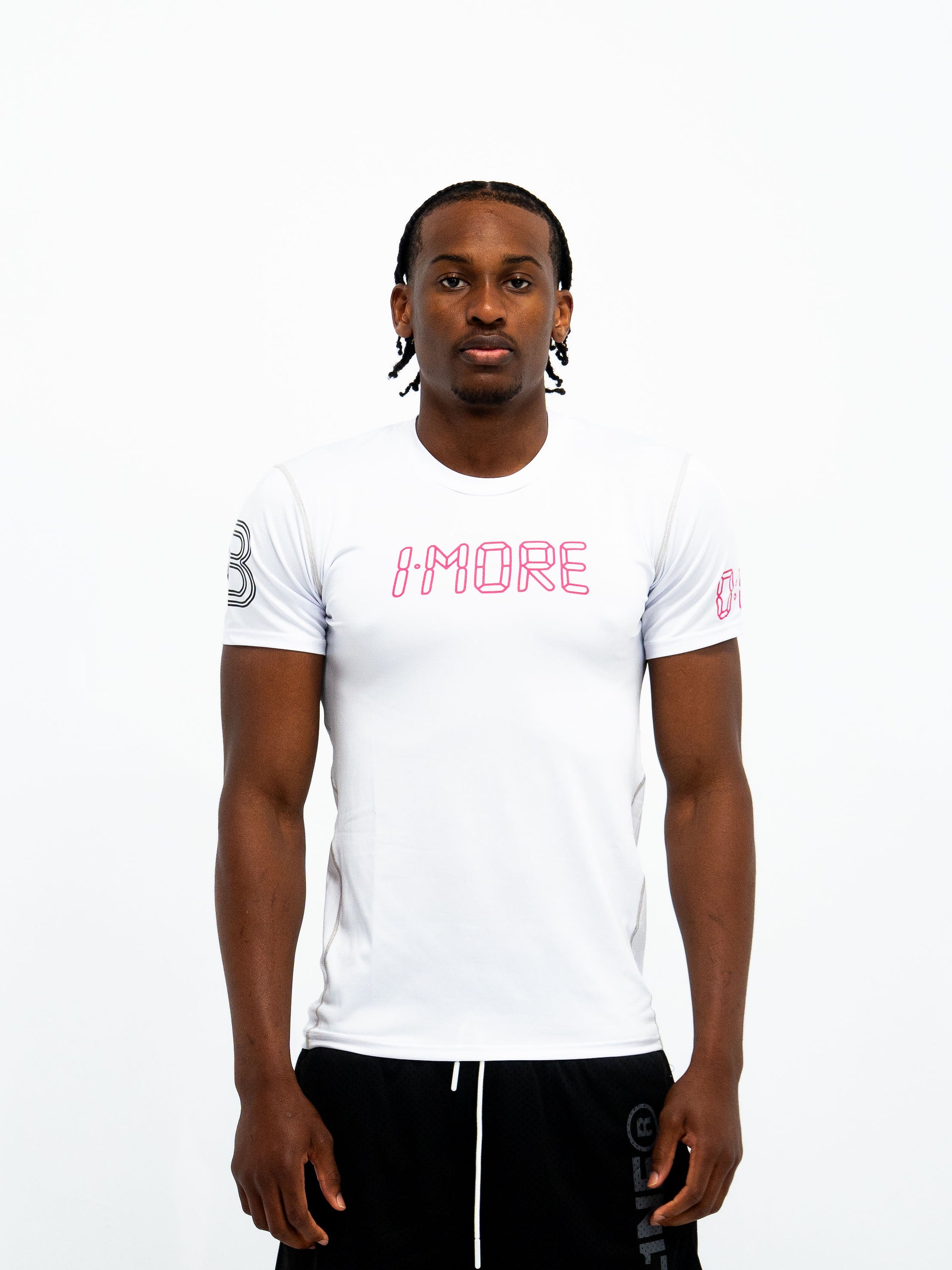 0:01 Compression Tee in White/Pink