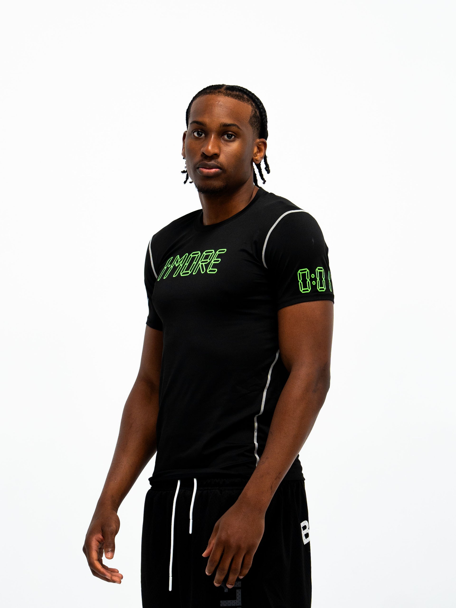 0:01 Compression Tee in Black/Green