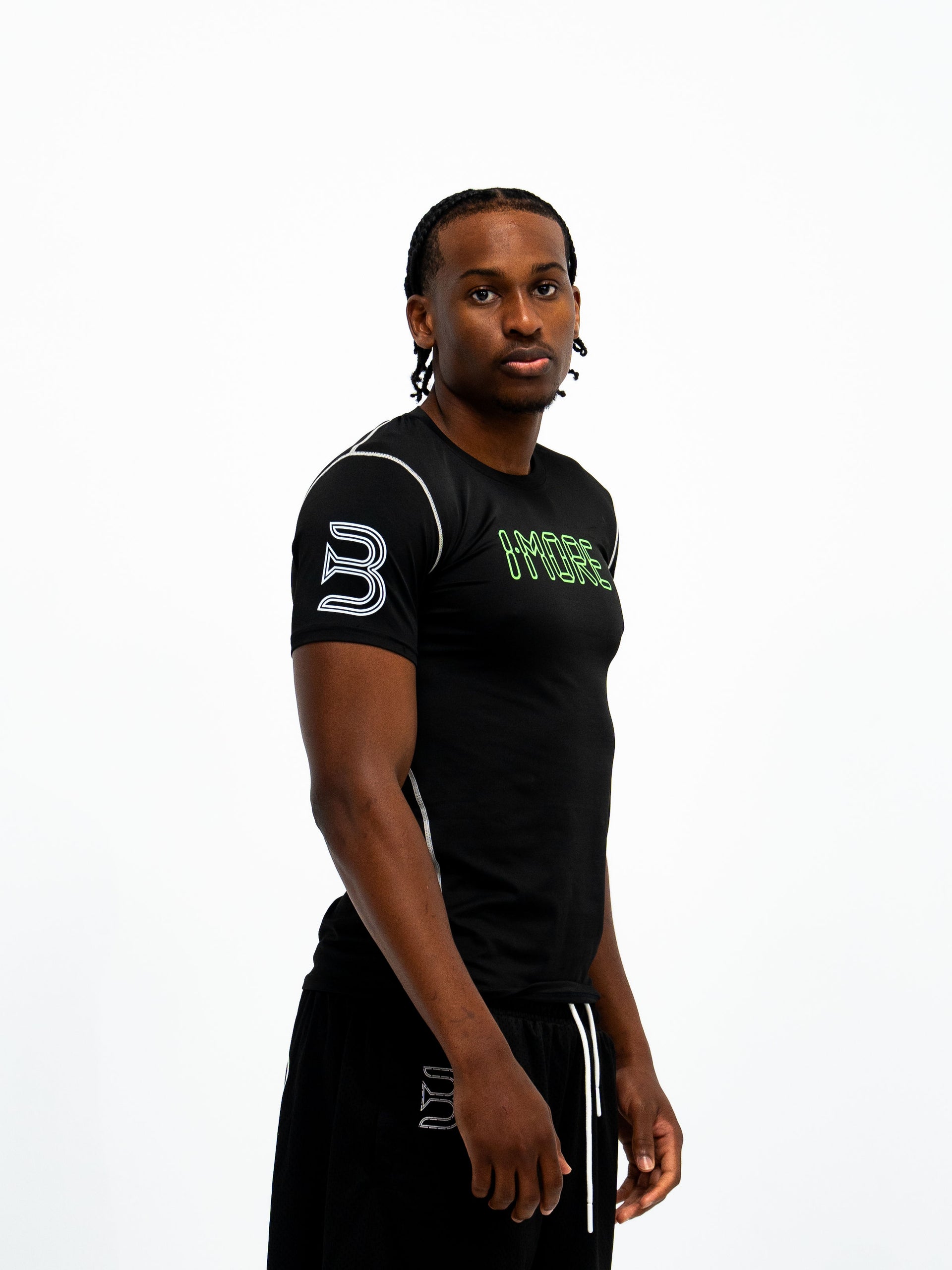 0:01 Compression Tee in Black/Green