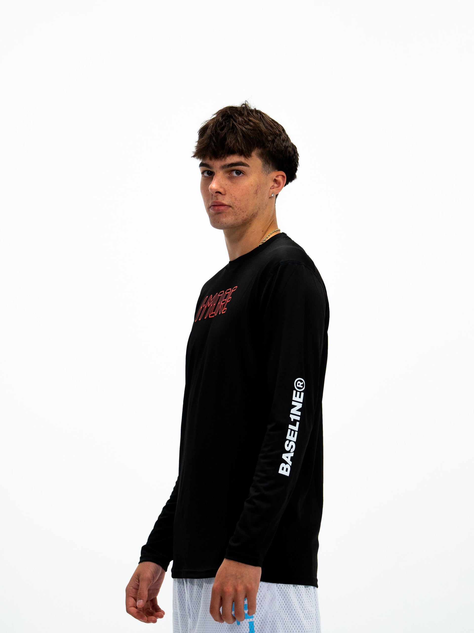 0:01 Compression Full Slevee in Black/Red
