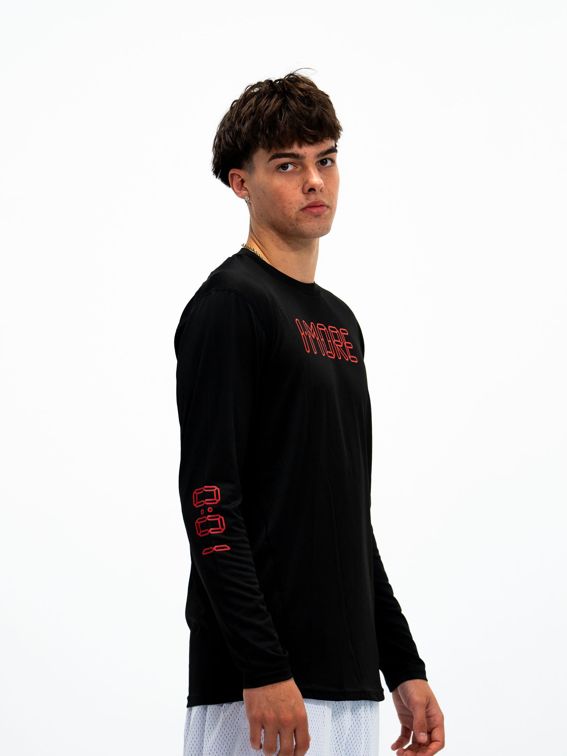0:01 Compression Full Slevee in Black/Red