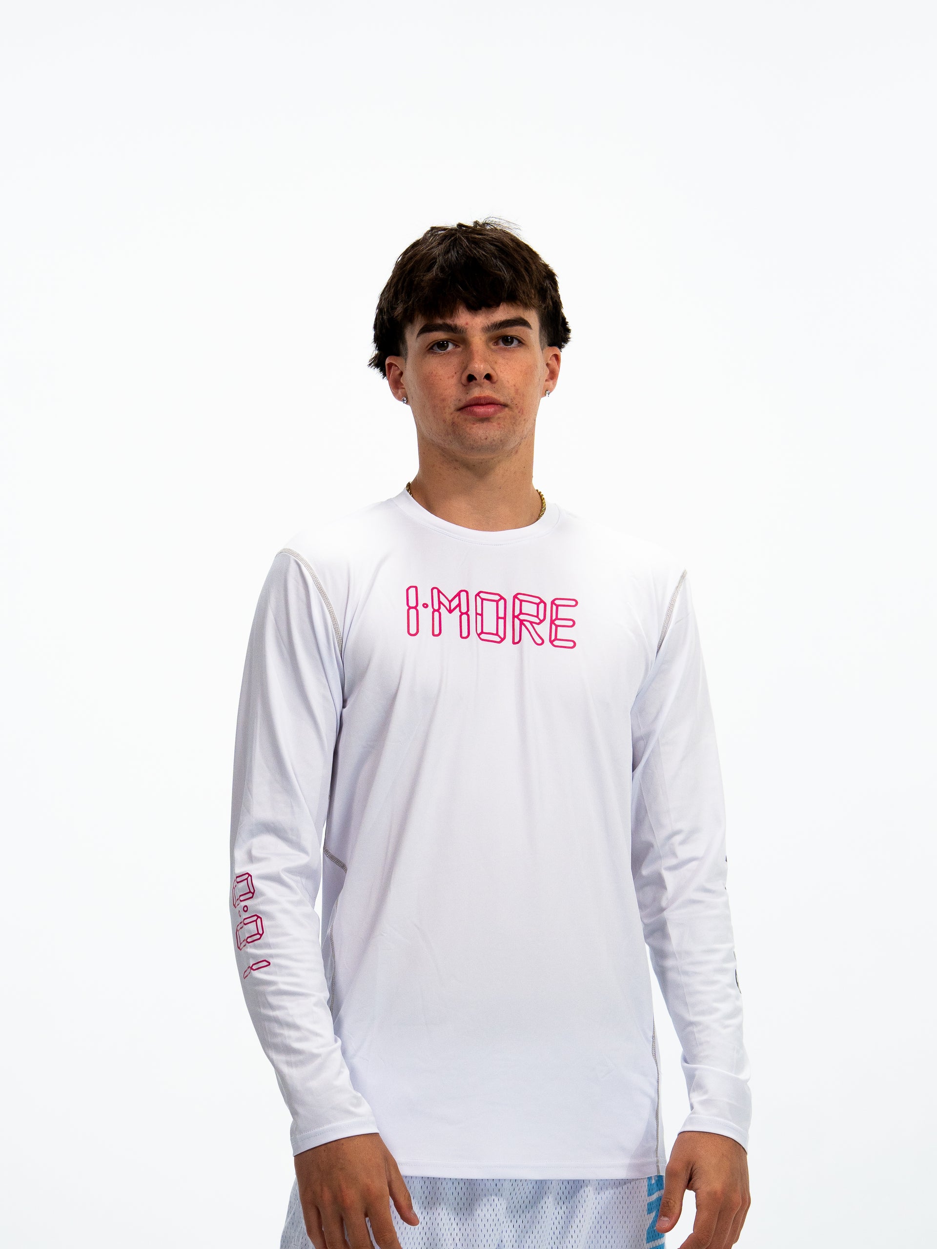 0:01 Compression Full Slevee in White/Pink