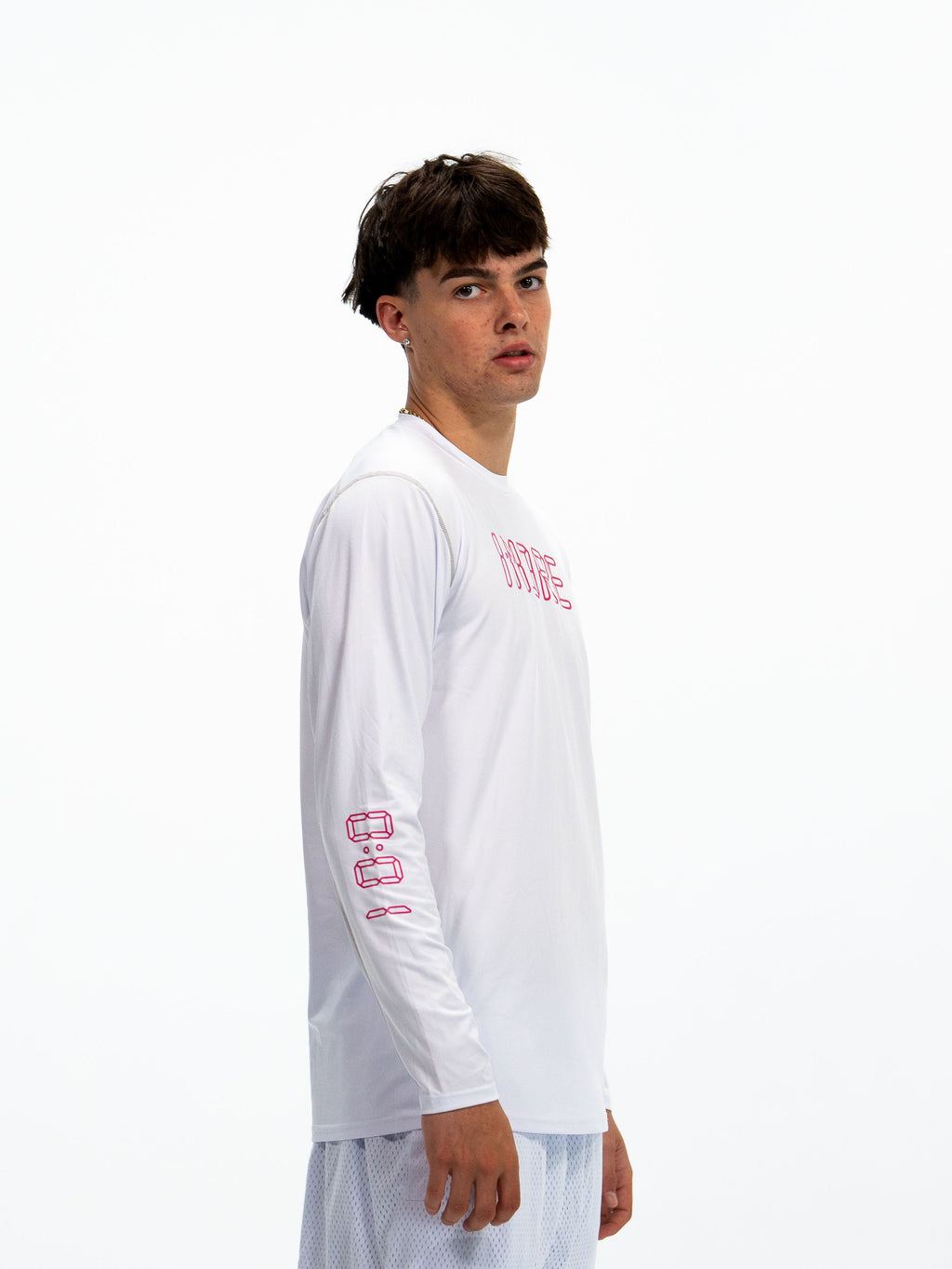 0:01 Compression Full Slevee in White/Pink