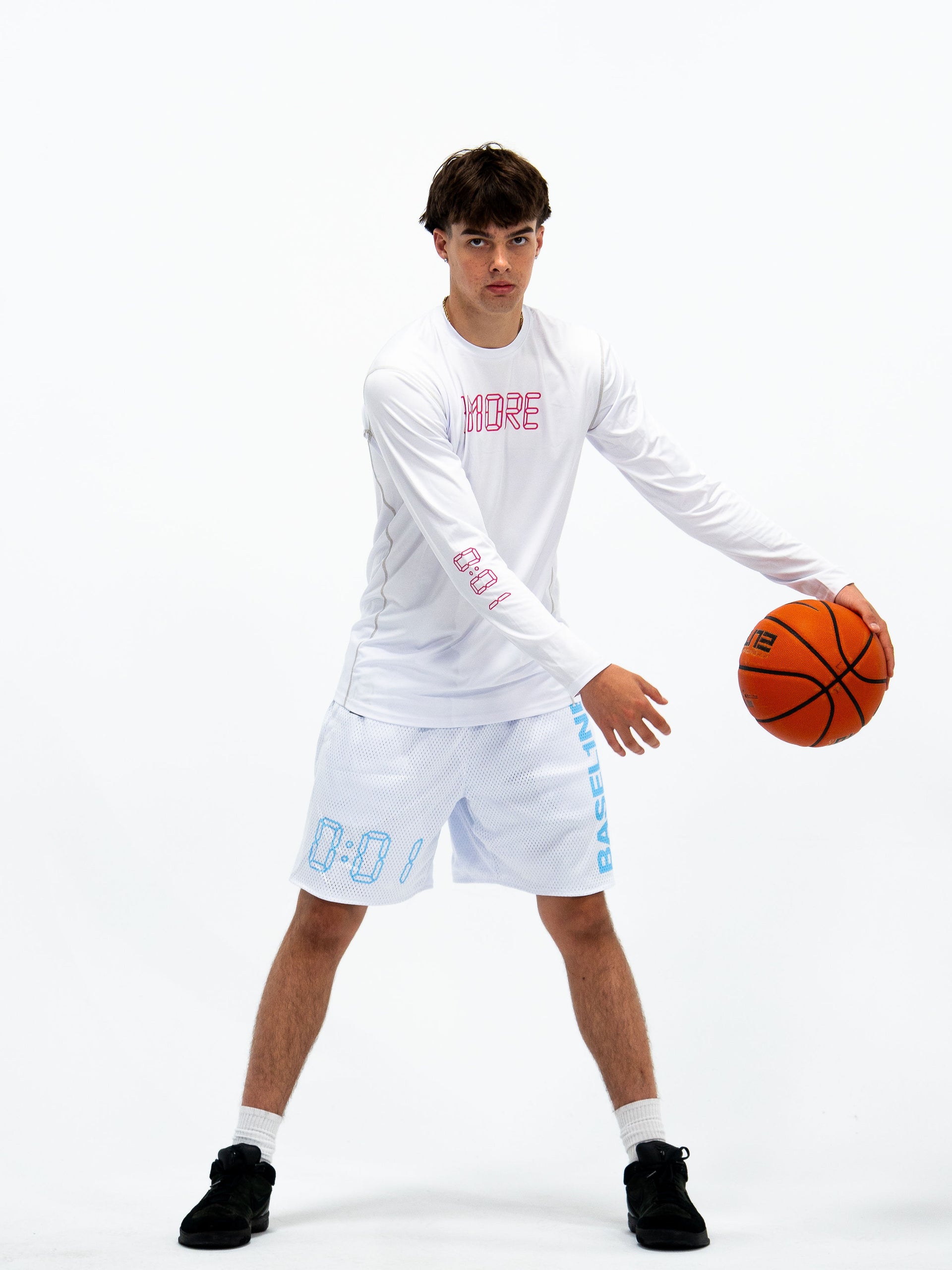 0:01 Compression Full Slevee in White/Pink