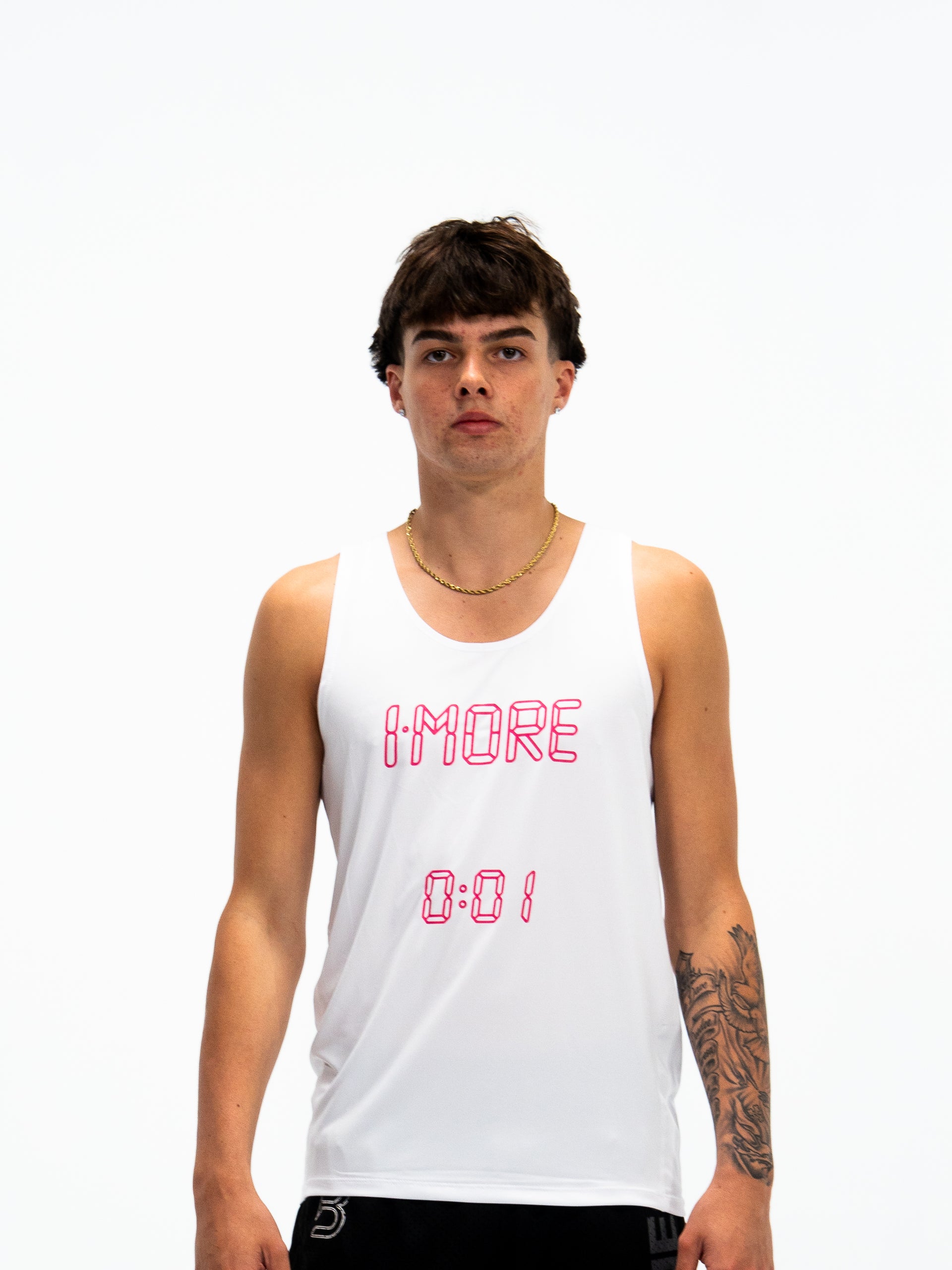 0:01 Compression Sleeveless in White/Pink
