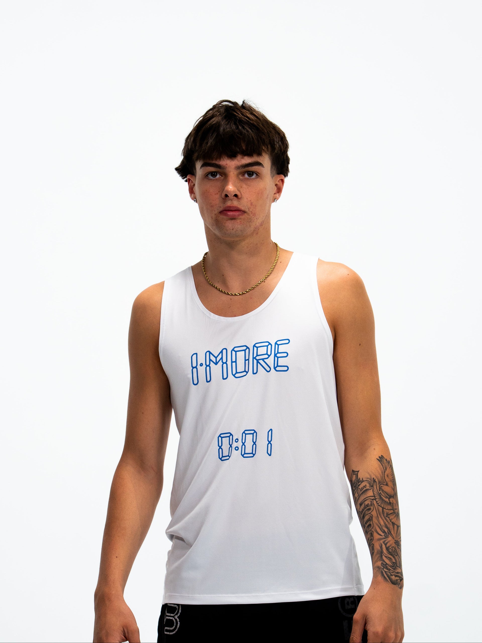 0:01 Compression Sleeveless in White/Blue
