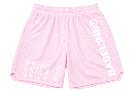 0:01 Mesh Shorts in Pink/White