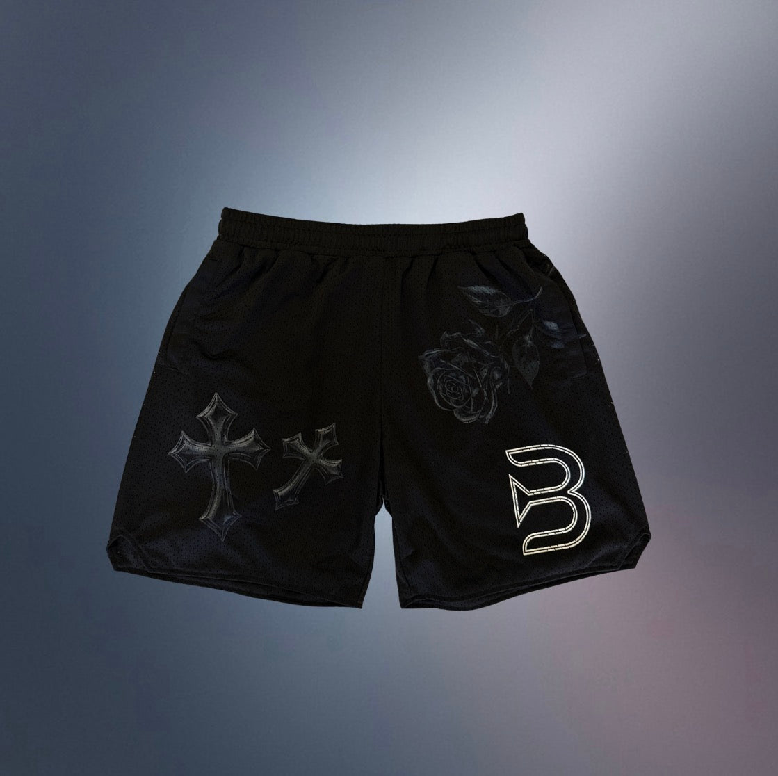 Chrome Rose Mesh Shorts